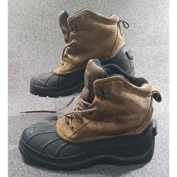 Columbia Hiking Duck Falmouth Boot Black Brown Leather Round Toe Men's Size 11 - Picture 1 of 16